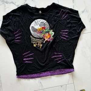 Disney Hocus Pocus Black and Purple Graphic T-Shirt